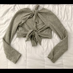 Cropped open back sweater